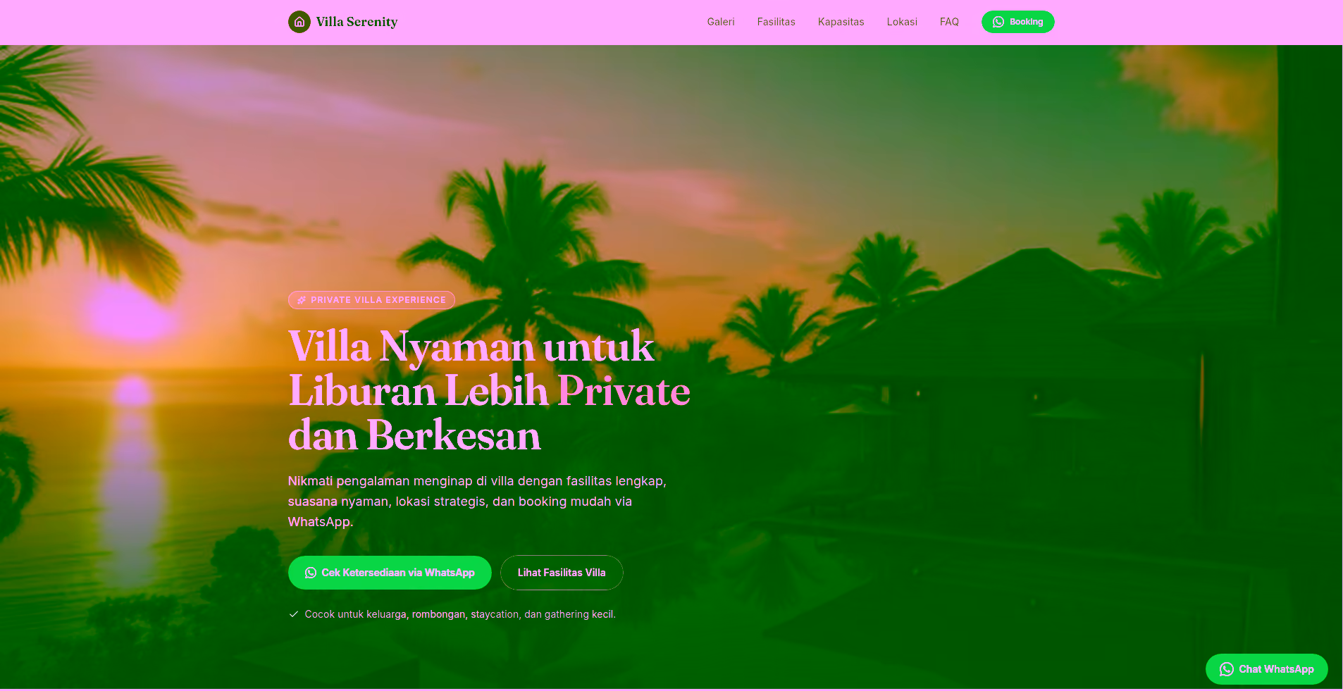Villa Bliss Booking